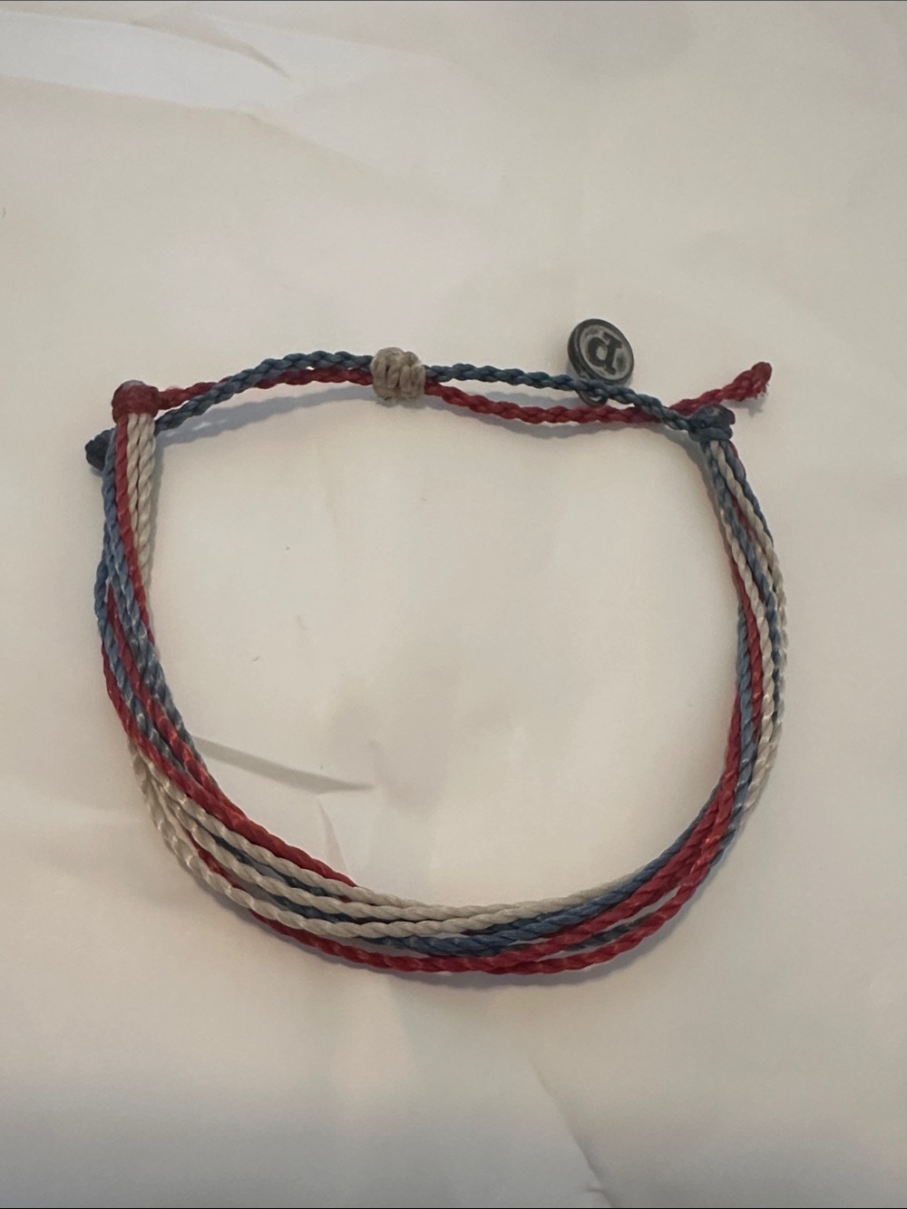 NWOT Pura Vida Red, Blue & Cream Friendship Bracelet